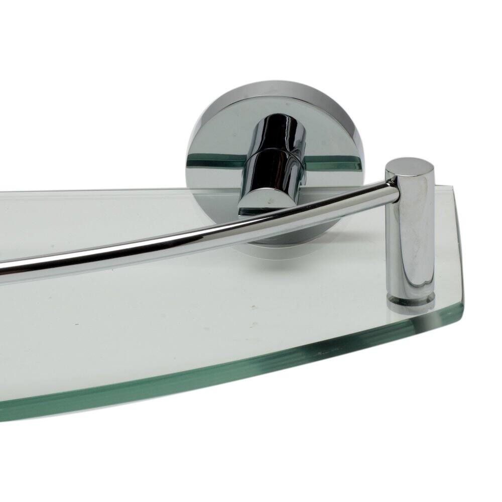 Back. Alfi - Polished Chrome Wall Mounted Glass Shower Shelf Bathroom Accessory - Polished Chrome.