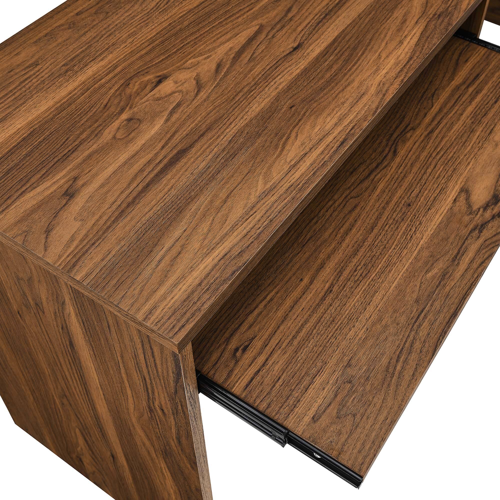 Alt View 5. Modway - Venture L-Shaped Wood Office Desk by Modway - Walnut.