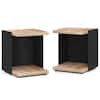 Front. Costway - Costway 2-Tier Sofa Side Table with Open Storage Shelf Compact Nightstand for Living Room - Oak.