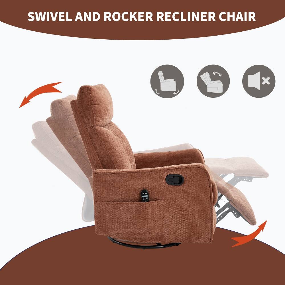 SWIVEL AND ROCKER RECLINER CHAIR