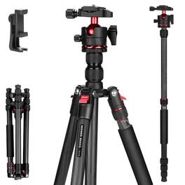 Neewer - Carbon Fiber Travel Tripod/Monopod, 64", 13.2lb Load, Arca, TP17B