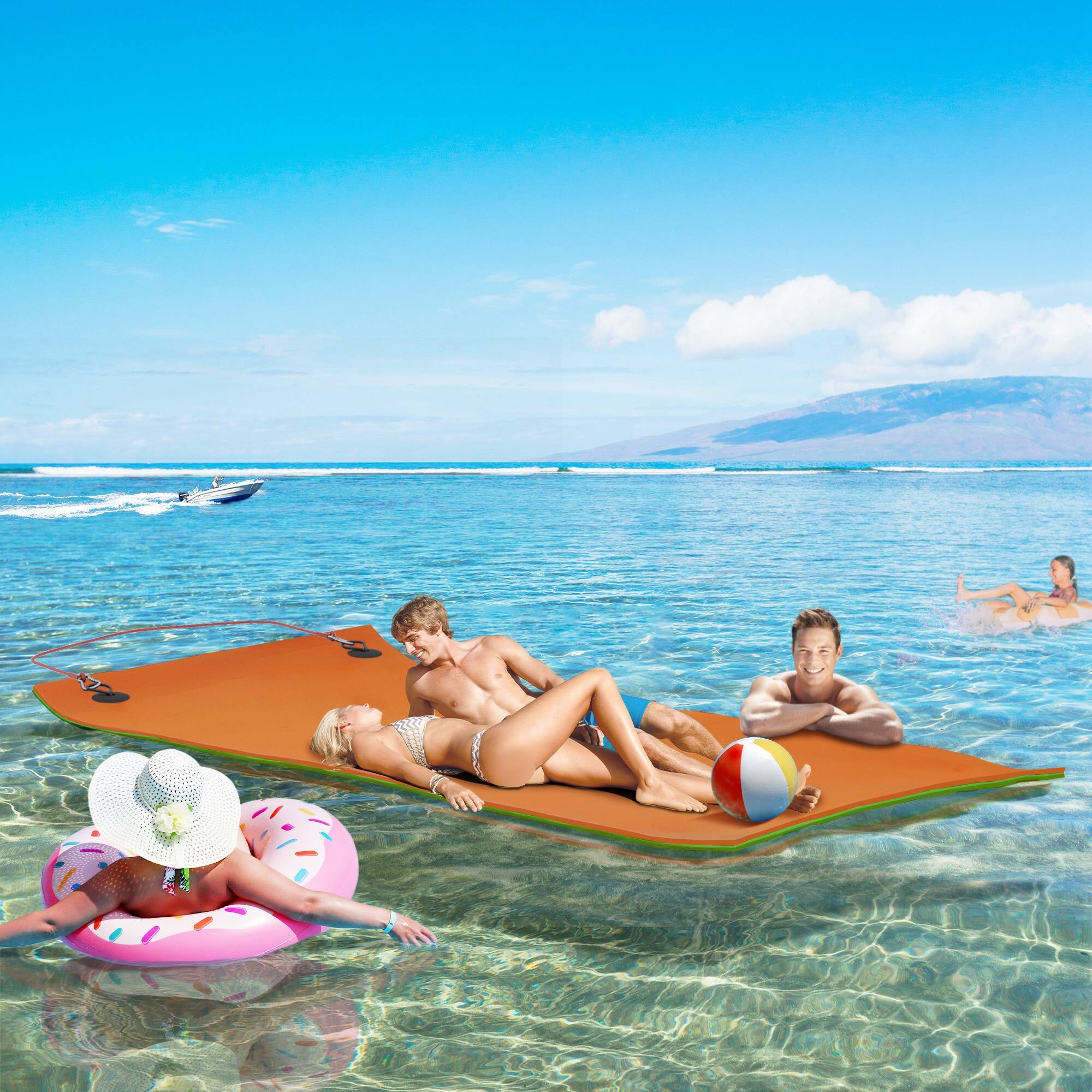 Soozier x 6' Lily Pad Water Mat for 2 Adults, Floating Water Pad