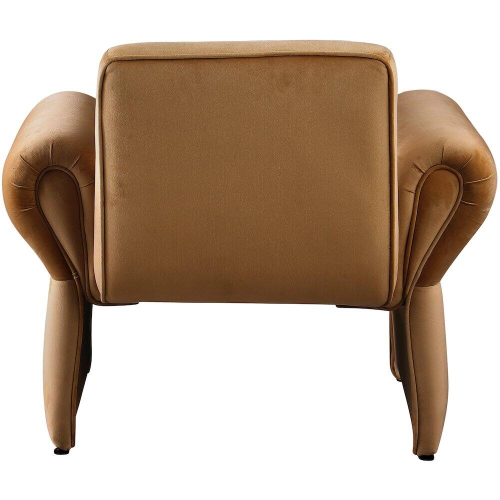 Alt View 1. Meridian Furniture - Fleurette Saddle Velvet Accent Chair - Brown.