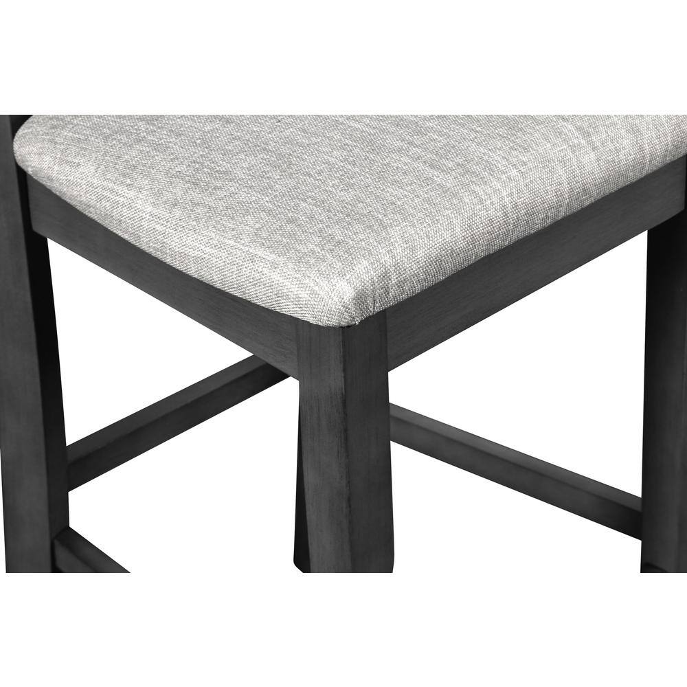 Alt View 2. New Classic Furniture - Gia Gray Wood Counter Chair with Fabric Seat (Set of 4) - Grey.