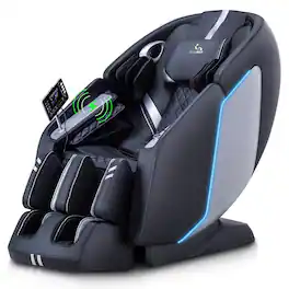 MassaMax - MT398 4D Massage Chair Full Body Stretch,Zero Gravity with Heat Therapy,Extended Footrest,Foot Rollers - Black