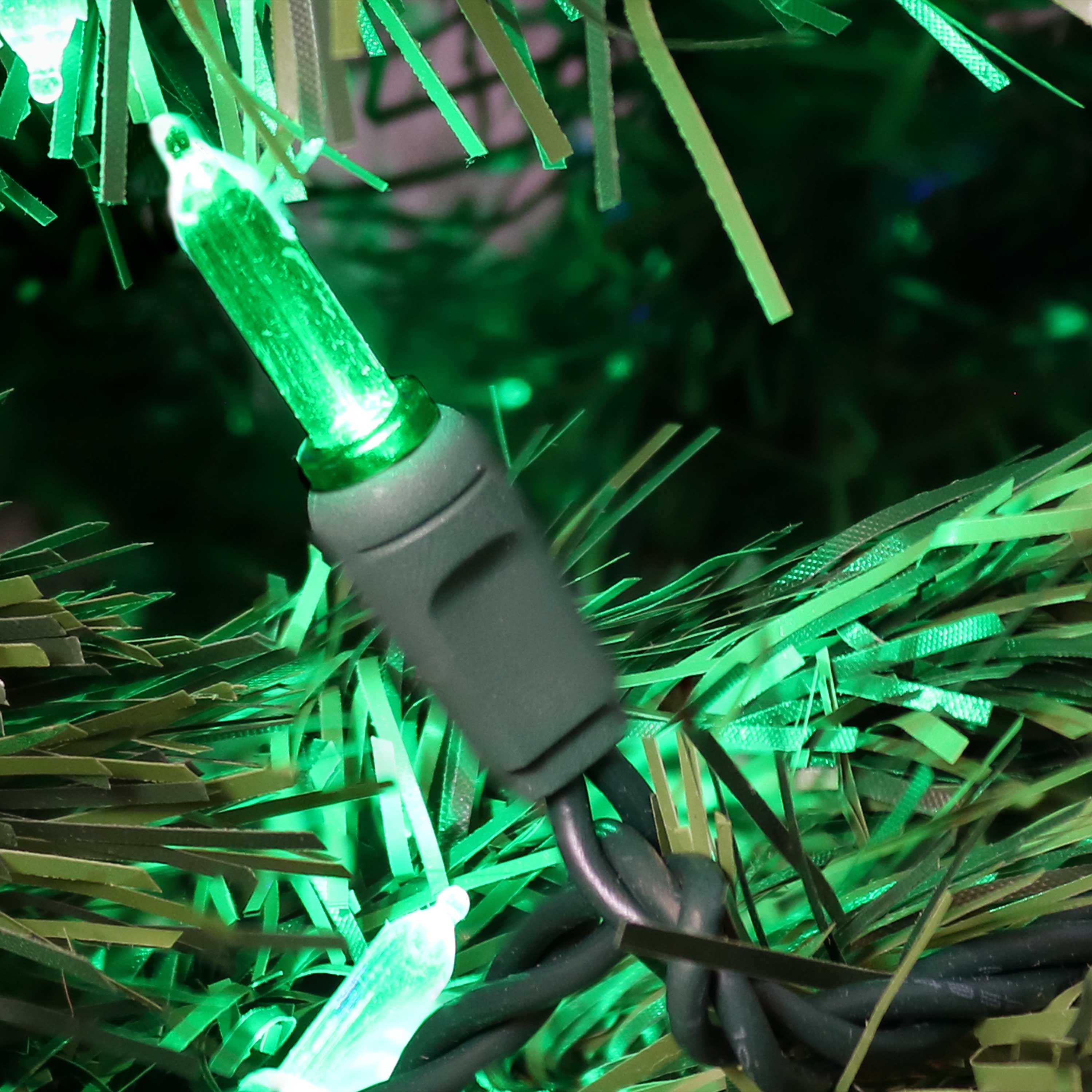 Alt View 3. Sunnydaze - 70 Ct Holiday Outdoor LED String Lights - 23 ft - Green.