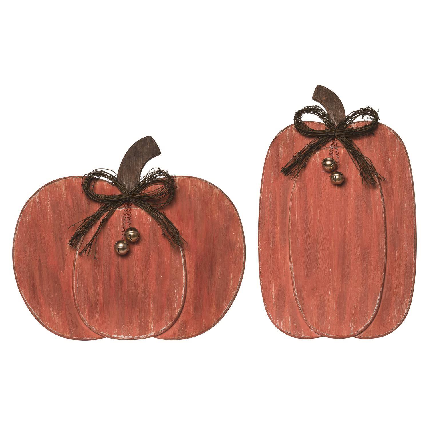 Front. Transpac - Transpac 26 in. Layered Pumpkins Fall Decor - Orange | Brown.