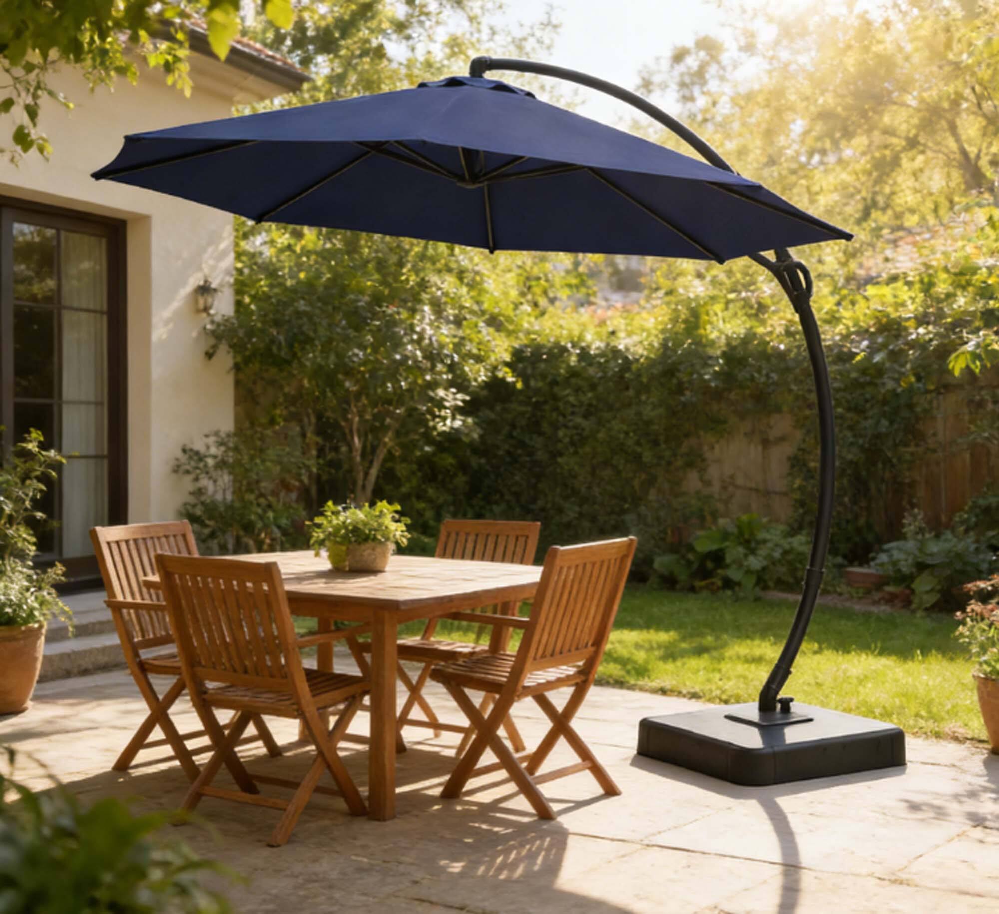 Alt View 1. Boyel Living - 12ft New Navy Blue Cantilever Patio Umbrella UV Protection - Navy blue.