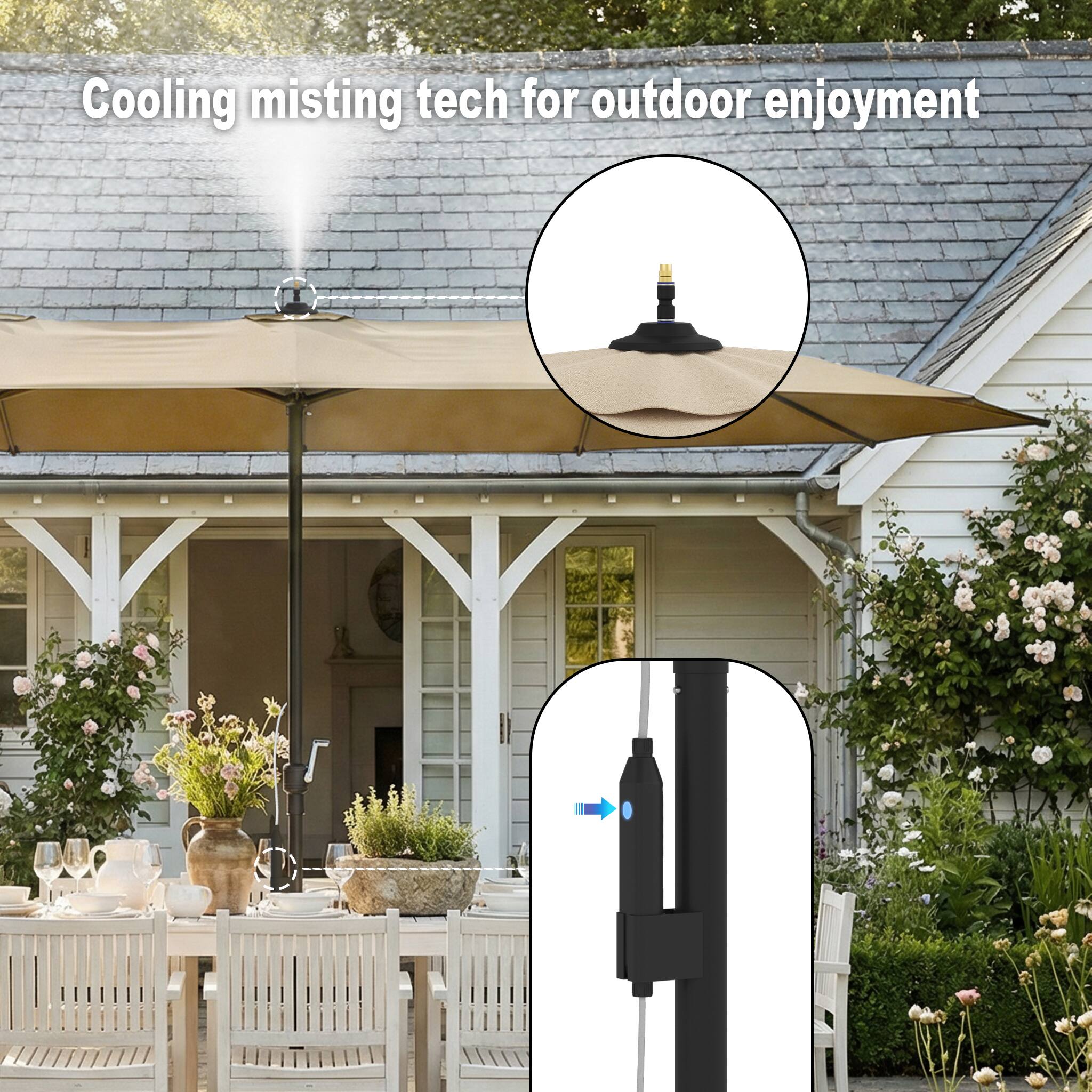 Cooling misting tech for outdoor enjoyment
