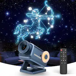 Rossetta - 3D Projector with 60 Scenes & Bluetooth Speaker, Galaxy Star Projector for Room Decor & Christmas Birthday Gifts - Blue - Available in various colors