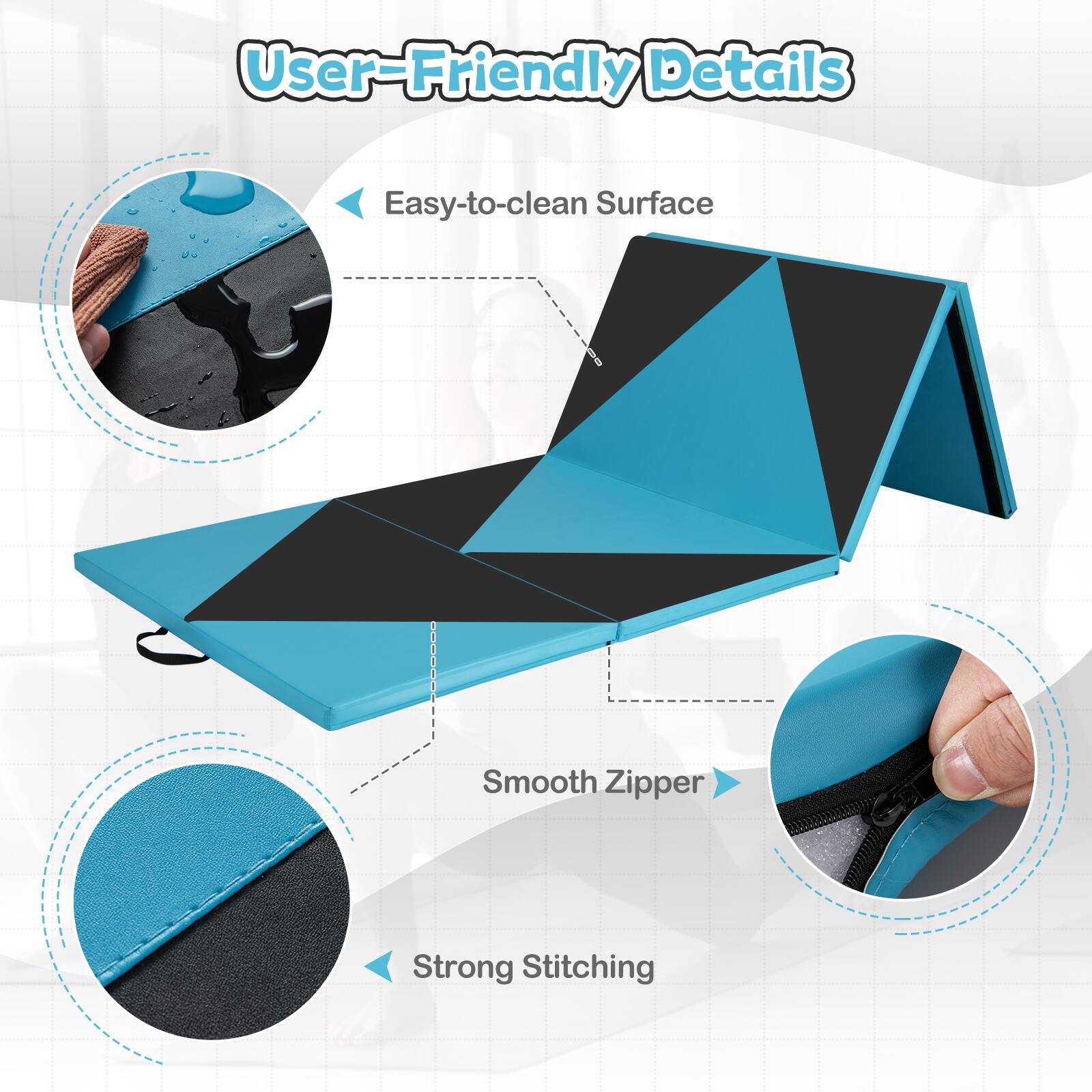 User-Friendly Details

- Easy-to-clean Surface
- Smooth Zipper
- Strong Stitching