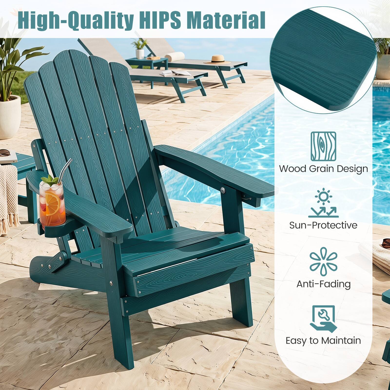High-Quality HIPS Material  
Wood Grain Design  
Sun-Protective  
Anti-Fading  
Easy to Maintain