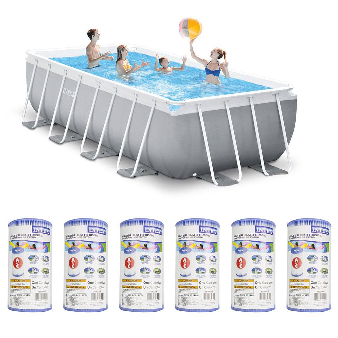 Intex - 16ft x 3.5ft Prism Frame Rectangle Pool & Type A Filter Cartridge (6 Pack) price history on PriceWatchPro