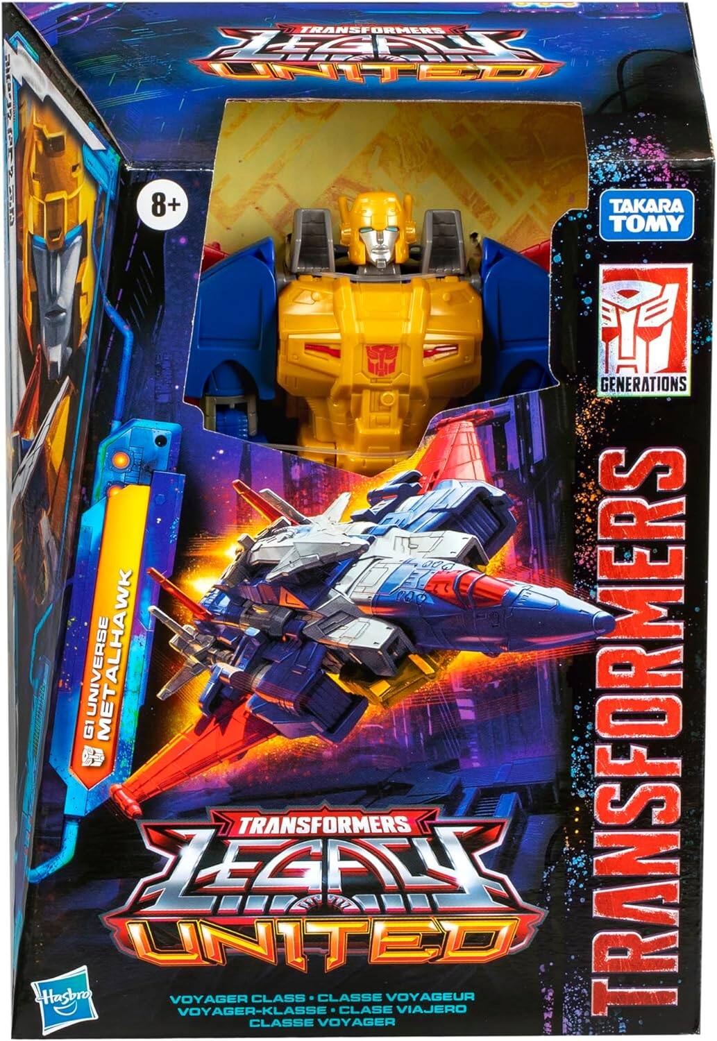 TRANSFORMERS LEGAL UNITED  
PCY AR 8+  
TOMY TAKARA GENERATIONS WK 100  
G1 UNIVERSE METALHAWK  
TRANSFORMERS  
TRANSFORMERS JEGALLY UNITED  
Hashron  
VOYAGER CLASS  
CLASSE VOYAGEUR  
VOYAGER-KLASSE  
CLASE VIAJERO  
CLASSE VOYAGER
