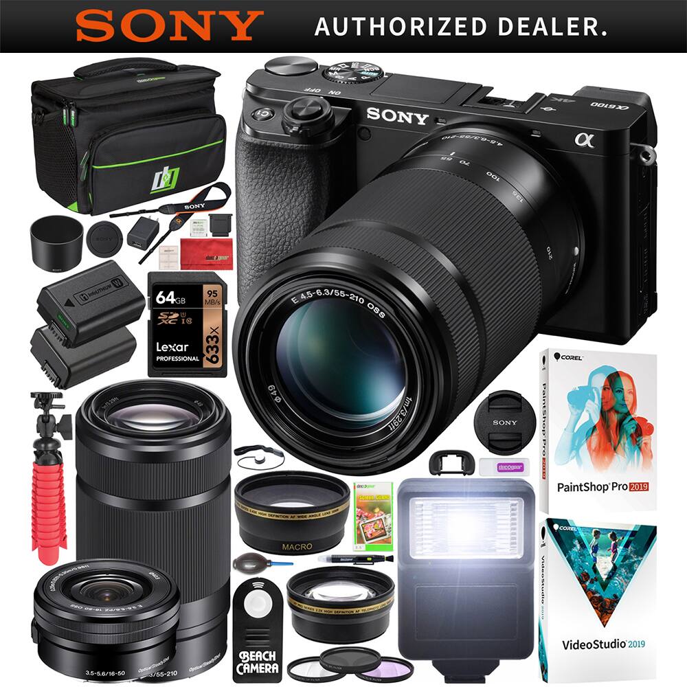 SONY AUTHORIZED DEALER.

- SONY α7 III
- E 45-6.3/55-210 OSS
- 64GB Lexar PROFESSIONAL 95 MB/s
- 3.5-5.6/16-50
- MACRO
- BEACH CAMERA
- PaintShop Pro 2019
- VideoStudio 2019