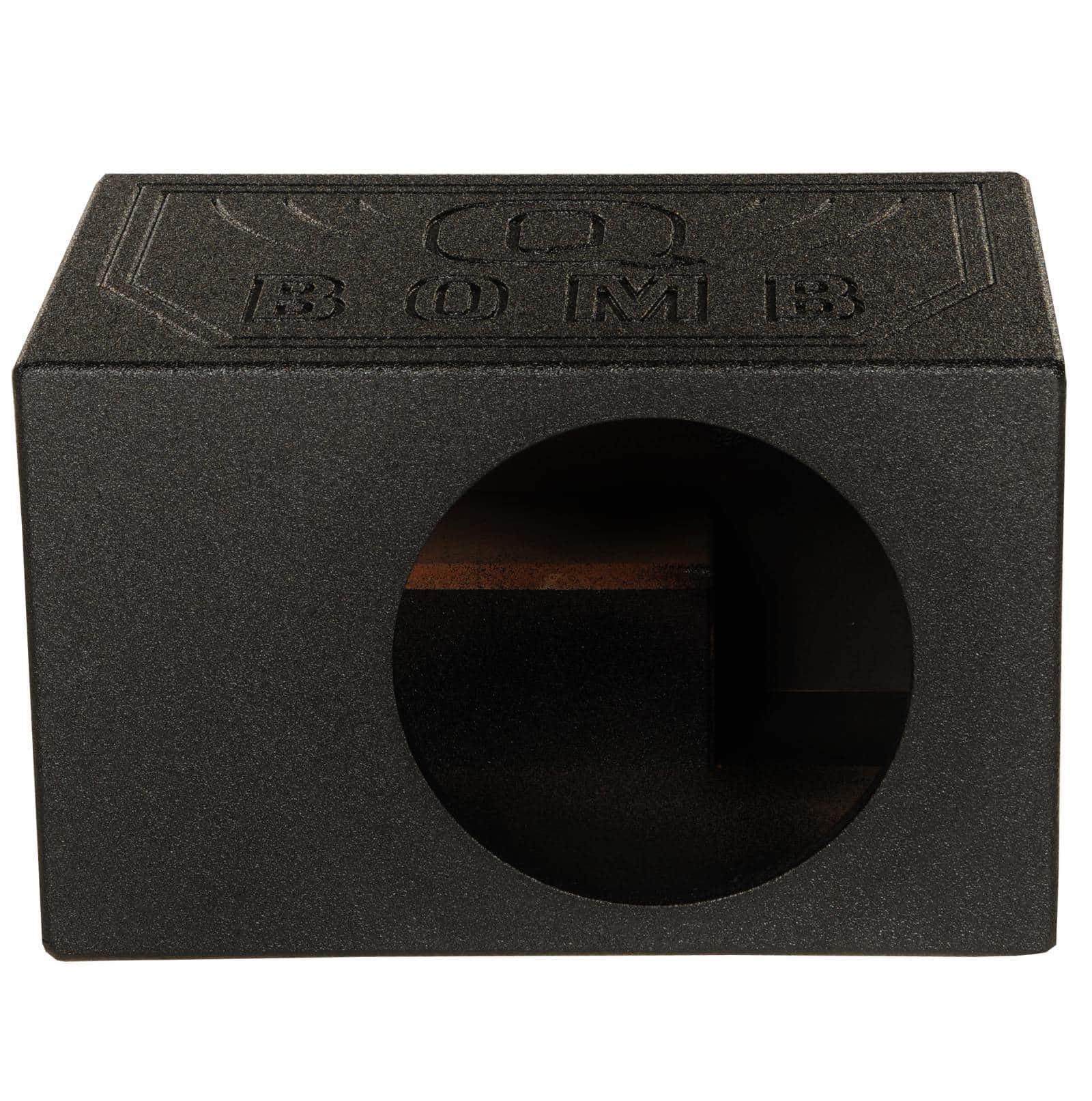 QPower - QBOMB10VL Single 10" Vented Ported Car Subwoofer Sub Box Enclosure QBOMB - Black
