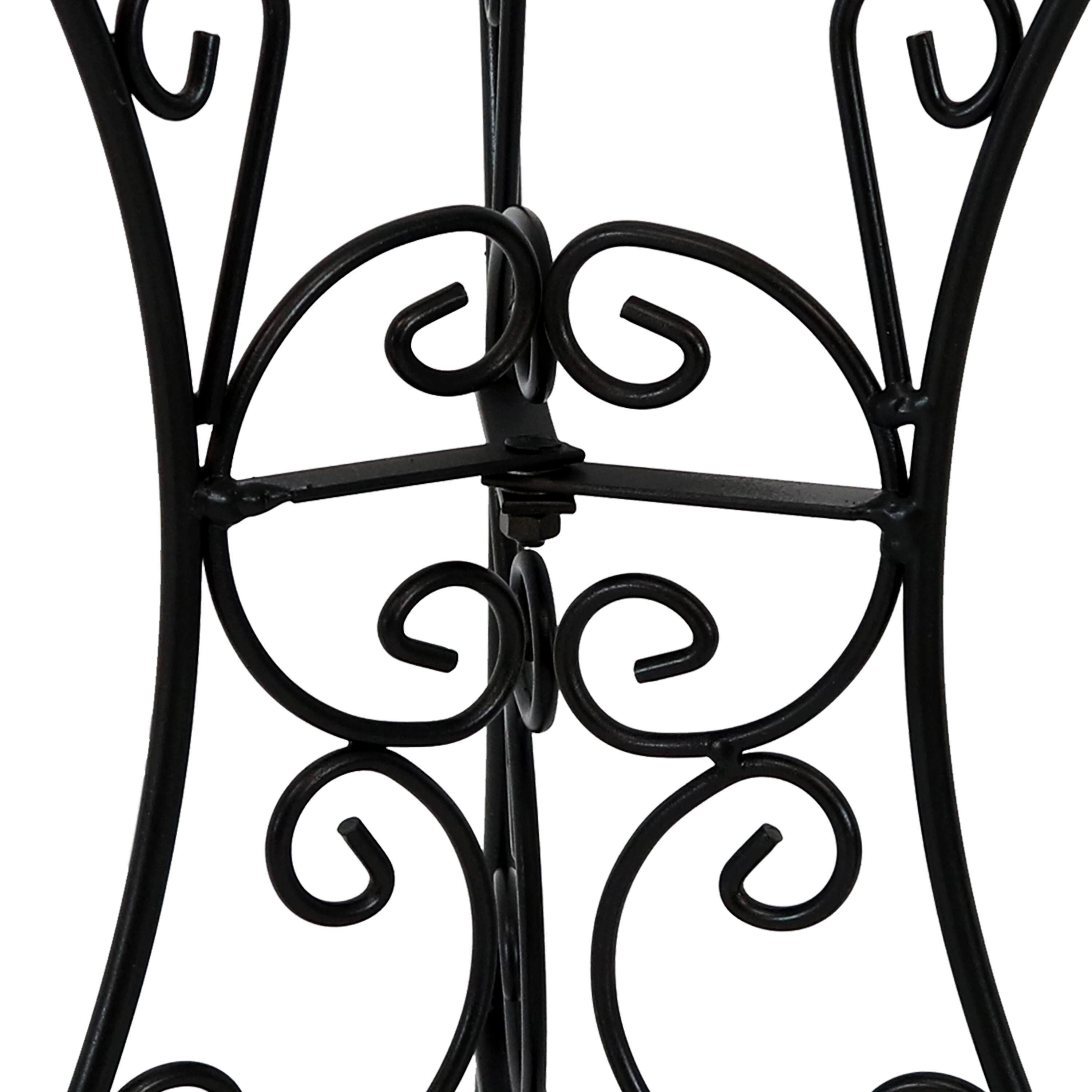 Alt View 4. Sunnydaze - Decorative Scroll Steel Outdoor Gazing Globe Stand - Black.