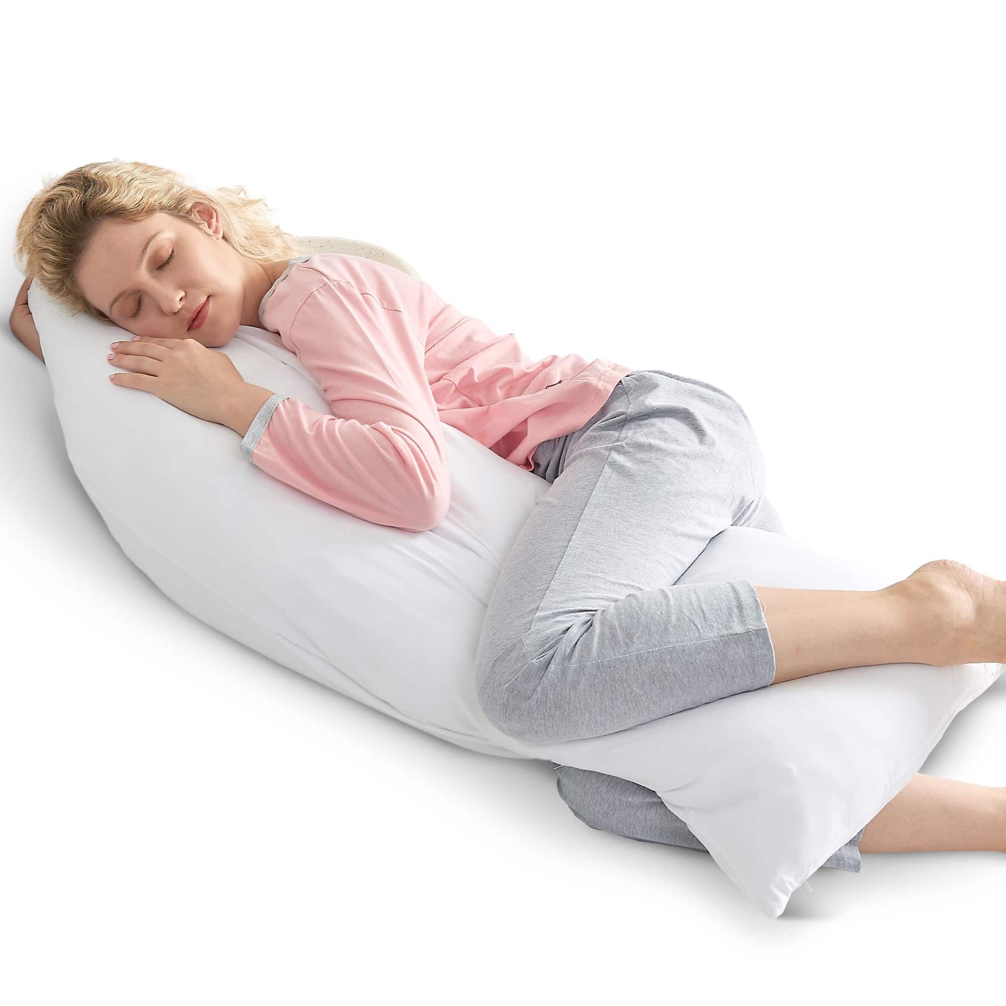 Cheer Collection - Hypoallergenic Down Alternative Premium 20 X 54 Side Body Pillow Washable Cover - White price history on PriceWatchPro