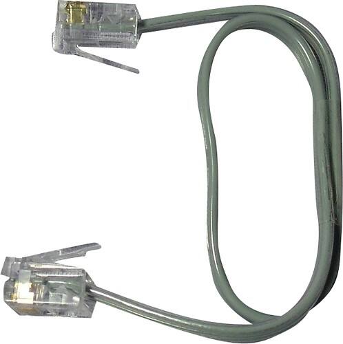 Front Standard. GE - 8" Telephone Line Cord - Satin Gray.