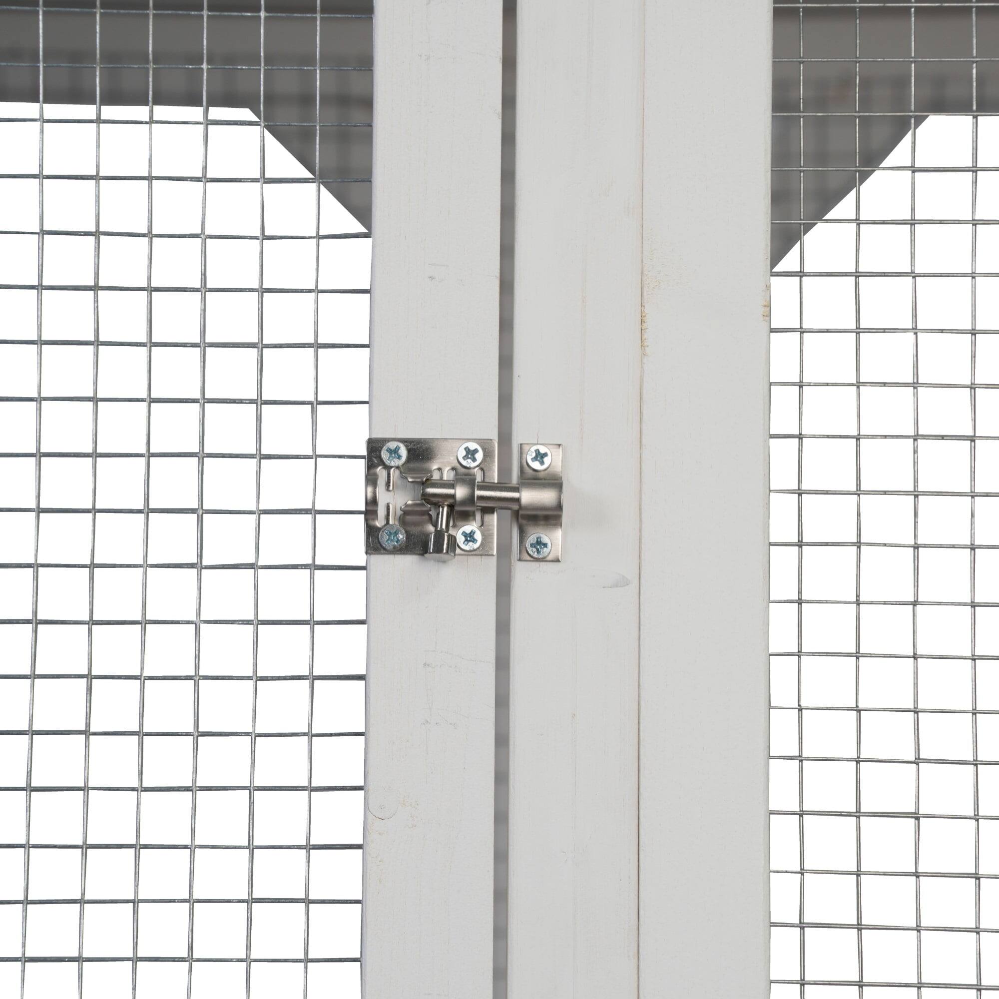 Angle. Pefilos - 71" Large Cat House Wooden Catio Outdoor Cat Enclosure for Mulitiple Cats Walk in Cat Cage with Asphalt Roof.