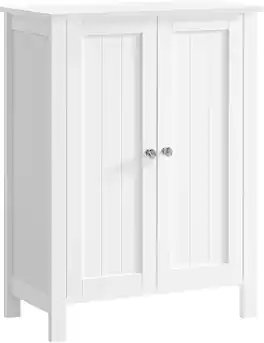 Songmics Home - Bathroom Floor Storage Cabinet with 2 Adjustable Shelves - White