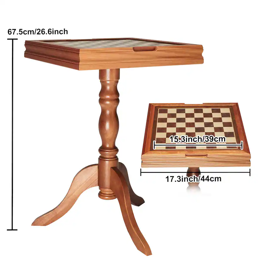 VEVOR 3 IN 1 Chess Checkers Backgammon Table Set, 18 Inch Premium ...