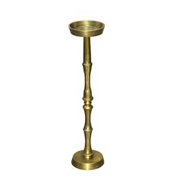 Manhattan Lane - 26 Inch Side End Drink Table, Turned Pedestal Metal Base, Round Top - Brass