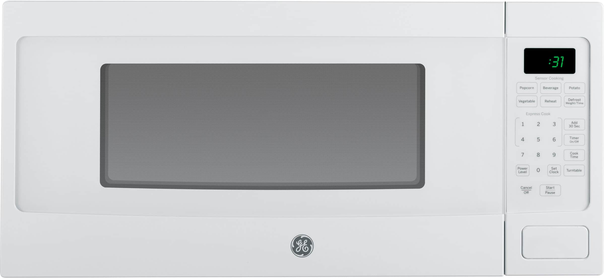 Front. GE - Profile Series 1.1 Cu. Ft. Mid-Size Microwave - White.