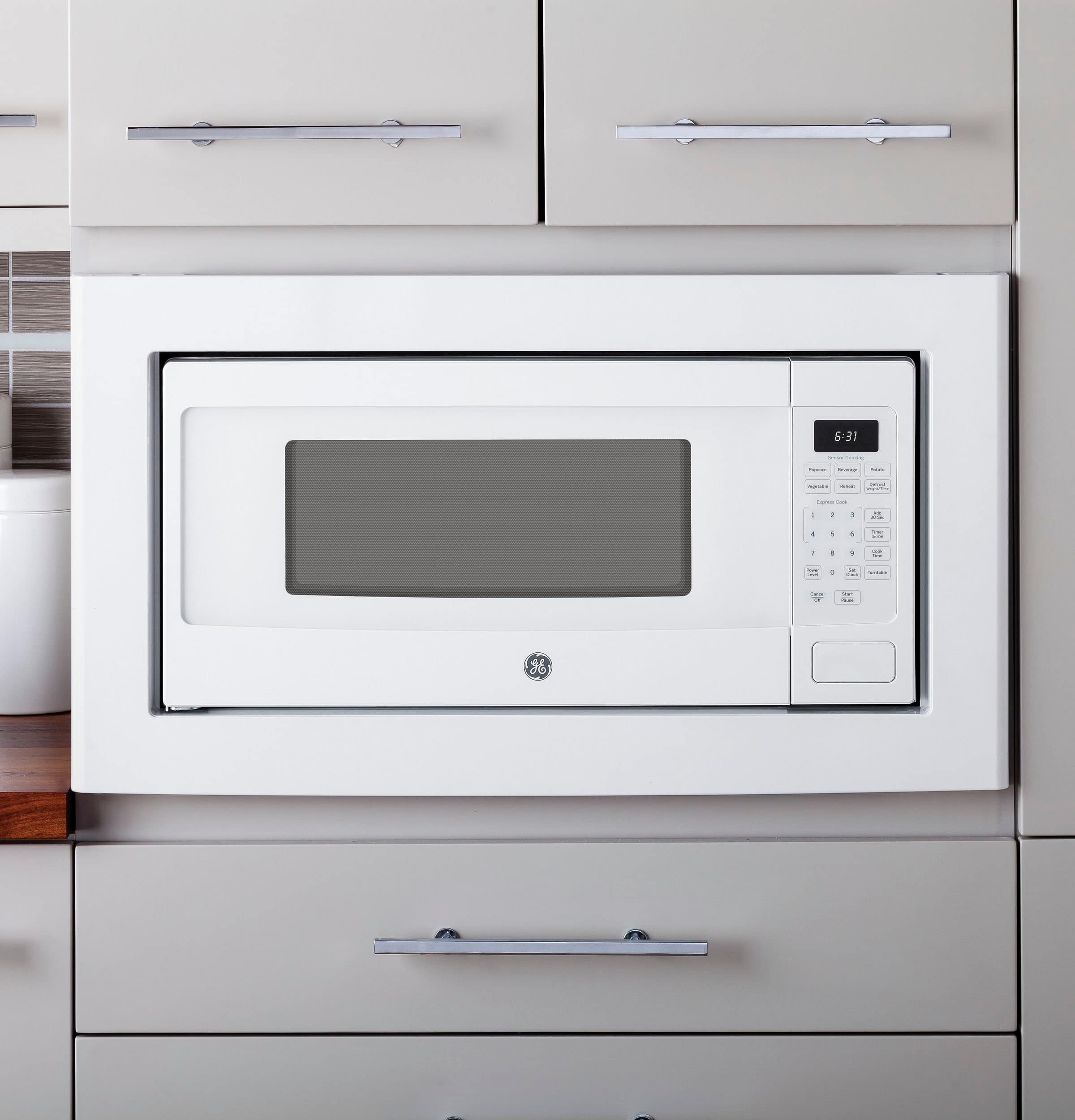 Alt View 13. GE - Profile Series 1.1 Cu. Ft. Mid-Size Microwave - White.