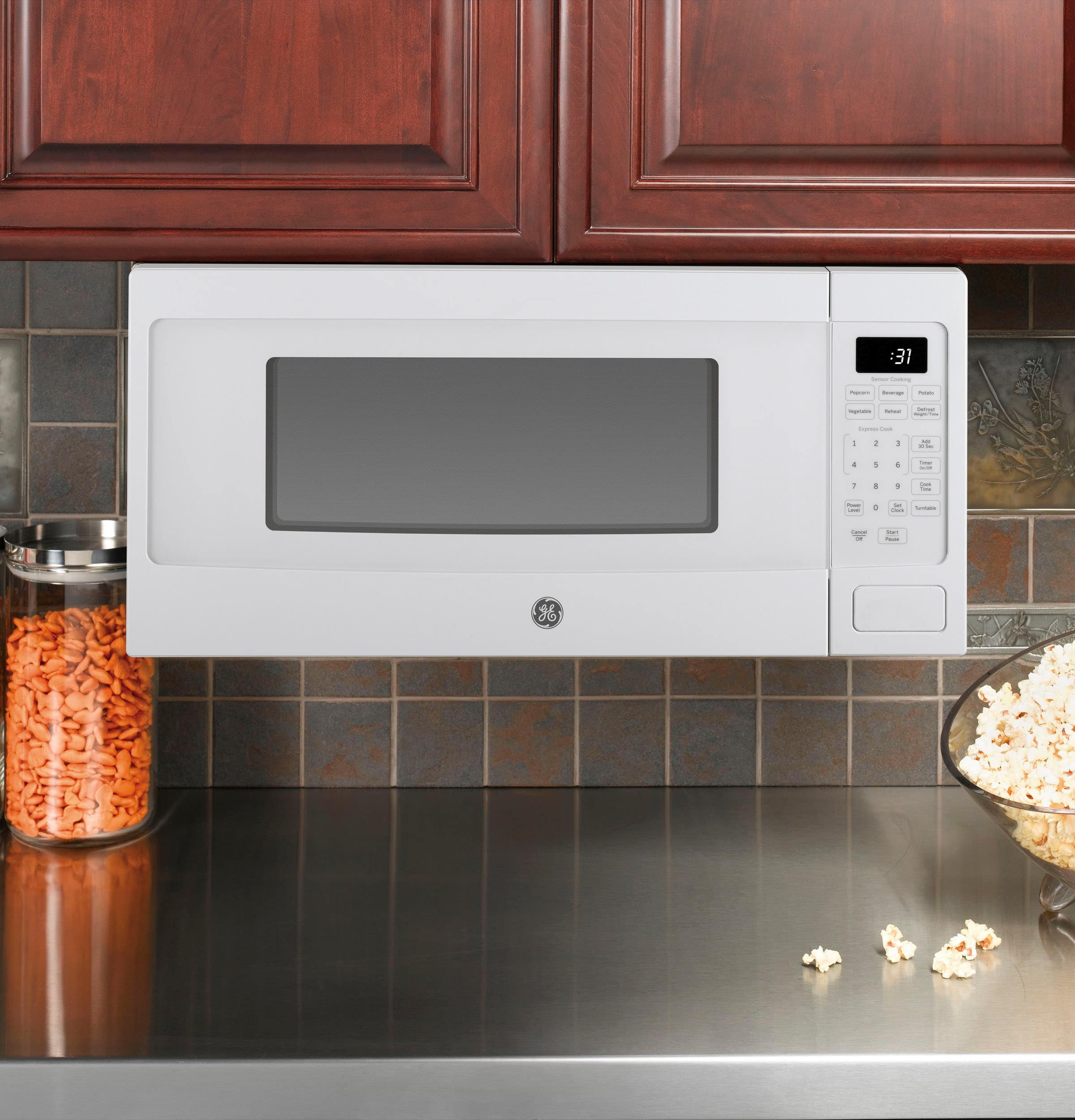Alt View 14. GE - Profile Series 1.1 Cu. Ft. Mid-Size Microwave - White.