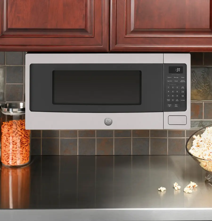 Alt View 14. GE - Profile Series 1.1 Cu. Ft. Mid-Size Microwave with Sensor Cooking - Stainless Steel.