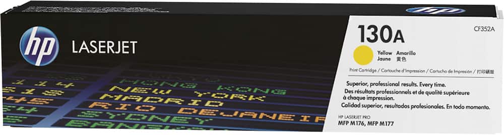 Front. HP - 130A Toner Cartridge - Yellow.
