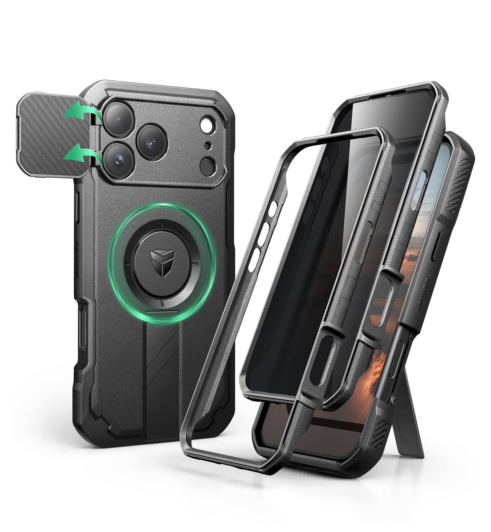 Dexnor Case for iPhone 17 Pro Max with Privacy Screen Protector