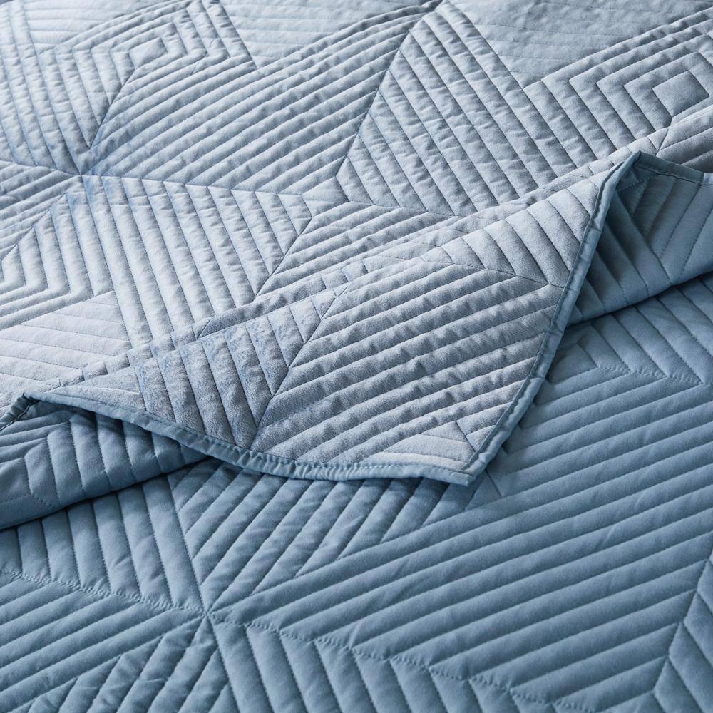 Alt View 3. Greenland Home Fashions - Greenland Home Fashions Riviera Dutch Velvet Luxurious Throw Accessory 50"x60" Spa Blue - Spa Blue.