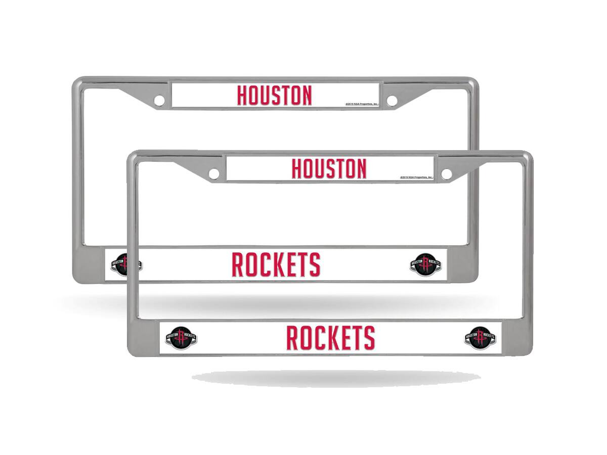 Houston Rockets NBA (Set of 2) Chrome Metal License Plate Frames