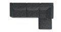 Angle. Lovesac - 4 Seats (4 Storage) + 5 Sides Charcoal Grey Corded Velvet & Standard Foam Sactional - Charcoal Grey.