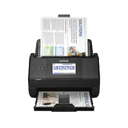 Epson - WorkForce ES-580W Wireless Duplex Touchscreen Desktop Document Scanner - Black - Front_Zoom