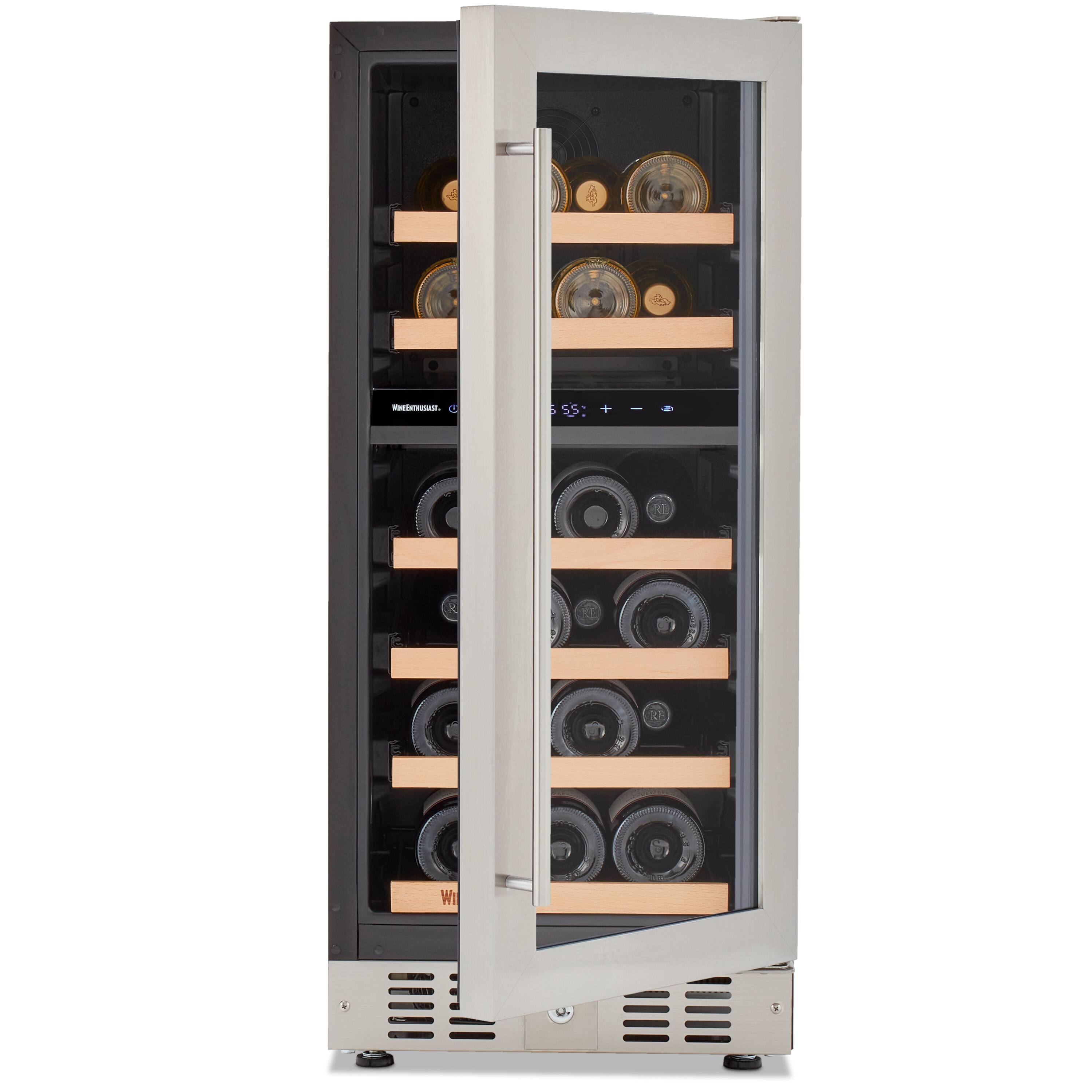 Left. Wine Enthusiast - S 15” Undercounter Dual Zone Wine Cellar, SS RH - Stainless Steel.