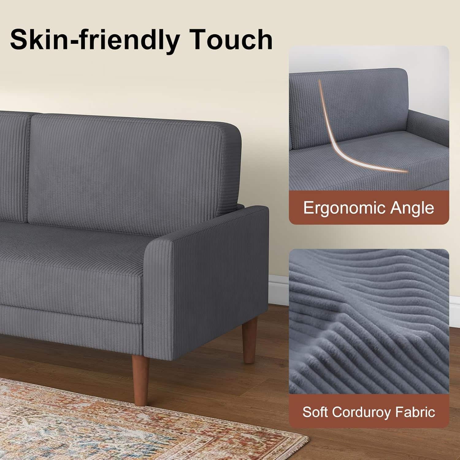 Skin-friendly Touch Ergonomic Angle Soft Corduroy Fabric
