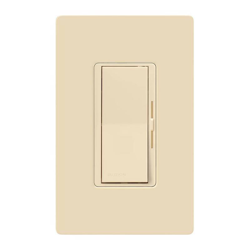 Angle. Lutron - Lutron Diva Ivory 150 W 3 Way Dimmer Switch 1 pk - Ivory.