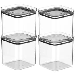OU - Airtight Food Storage Container w Leak Proof Lid 8pc (set of 4) BPA Free Plastic Container - Clear