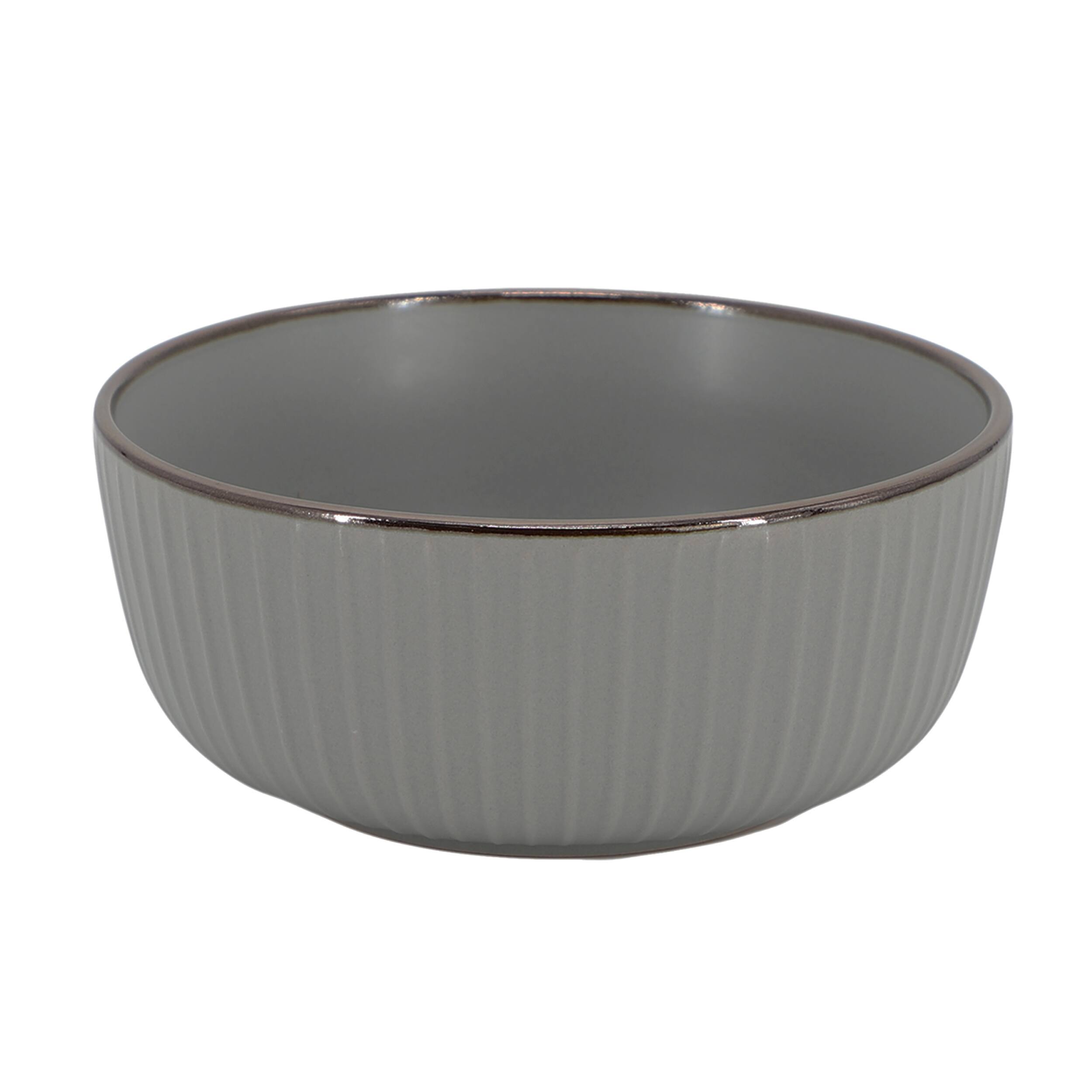 Alt View 4. Elama - Elama Leo 16 Piece Stoneware Dinnerware Set In Dark Gray - Dark Gray.