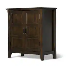 Simpli Home - Burlington Low Storage Cabinet - Mahogany Brown