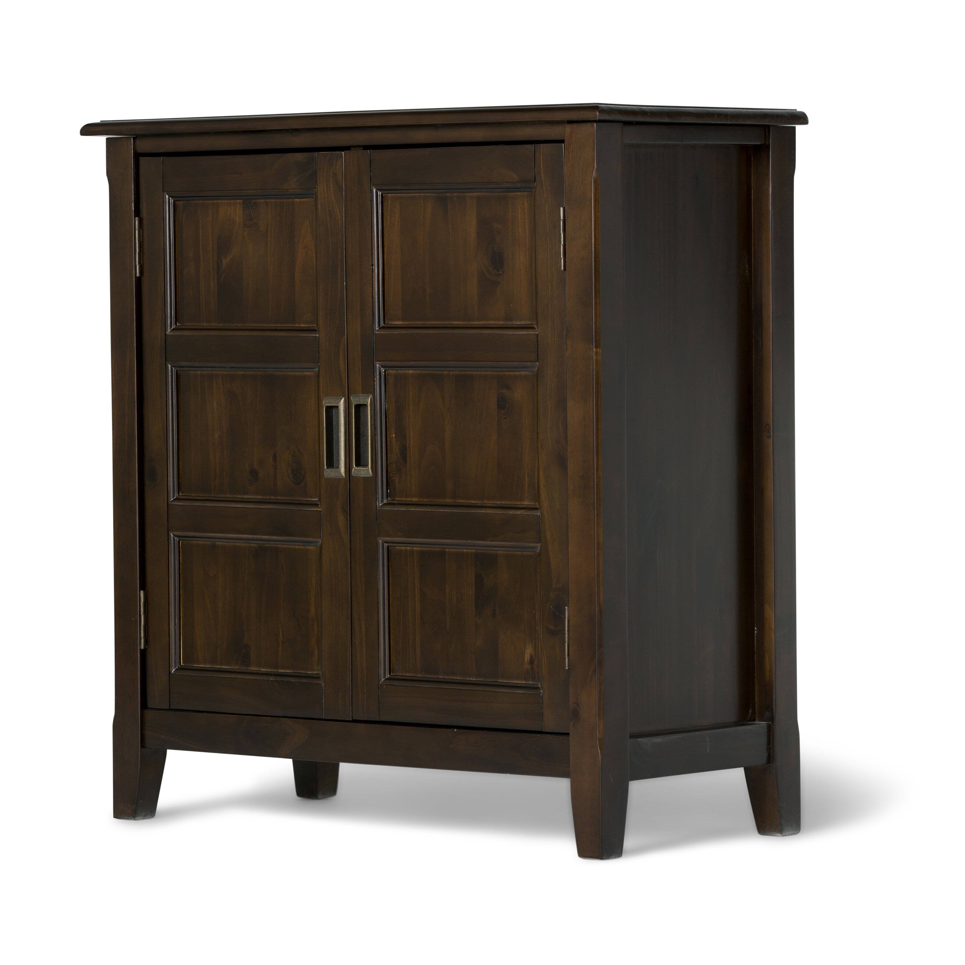 Simpli Home - Burlington Low Storage Cabinet - Mahogany Brown