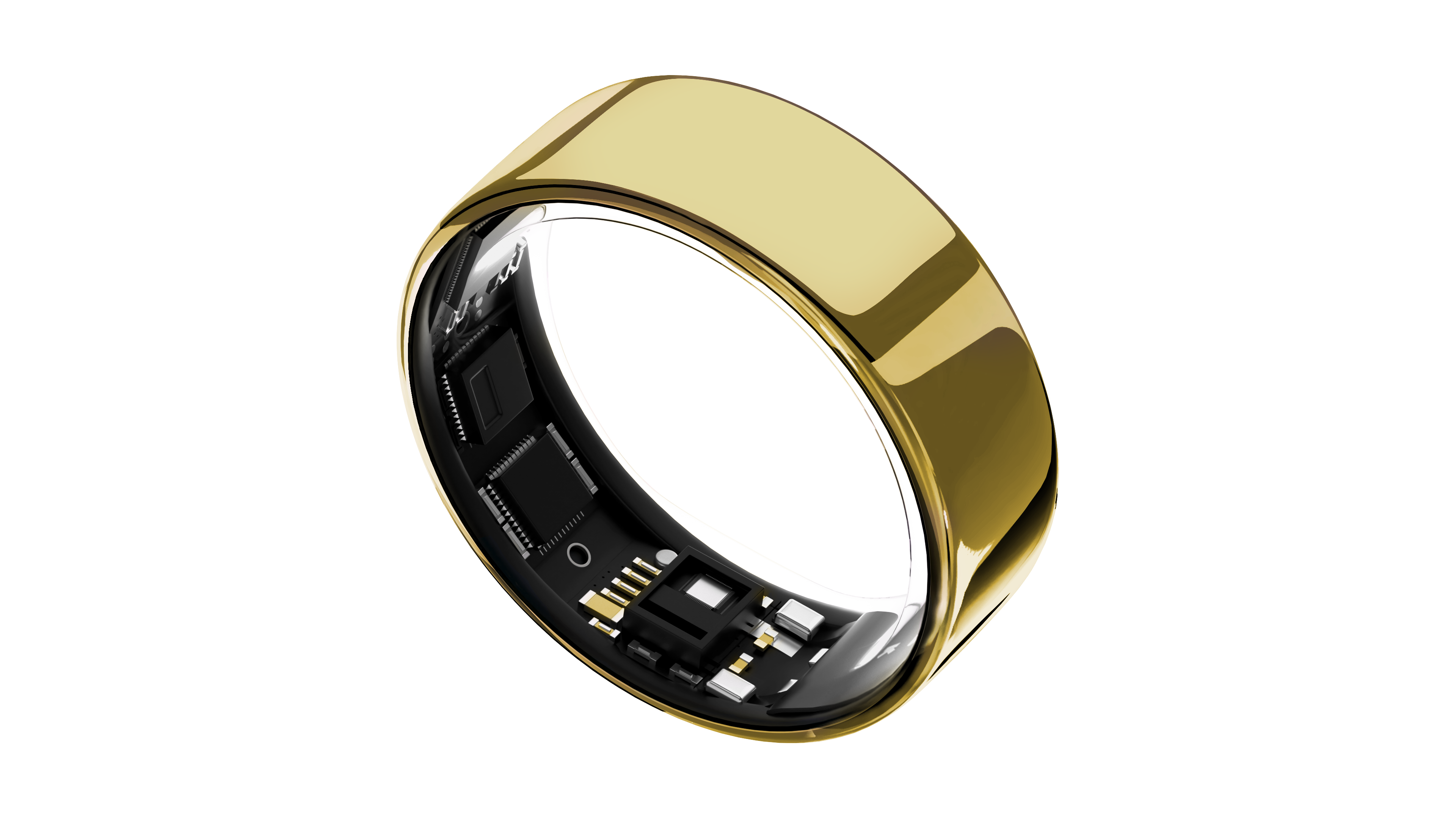 Alt View 4. Ultrahuman - Ring AIR - Smart Ring - Size Before You Buy - Size 7 - Bionic Gold.