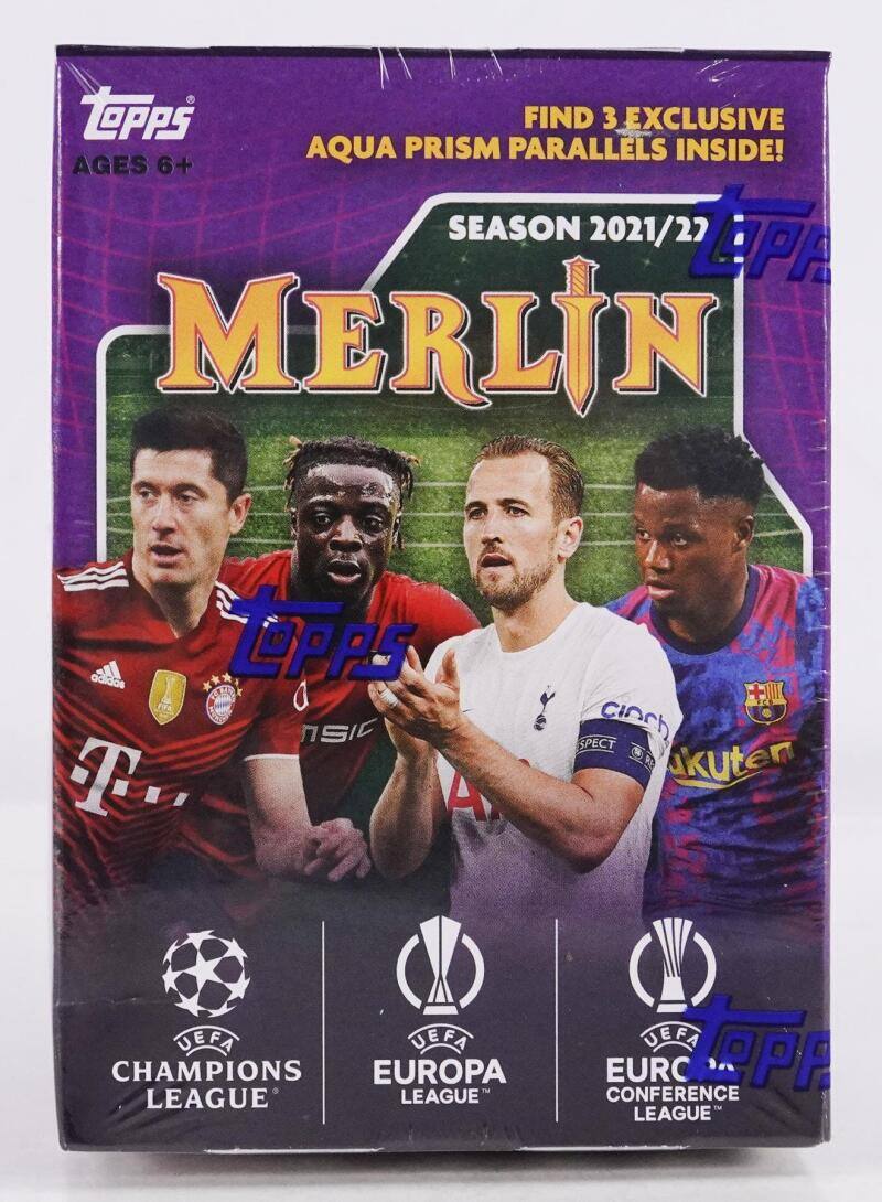 2021-22 Topps UEFA Champions League Merlin Chrome Soccer 8-Pack Blaster Box