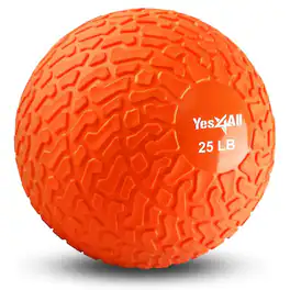 Yes4All - 25Lb Slam Ball, Durable Sand Filled Workout Weight Ball, Orange (Tread) - Orange Beast