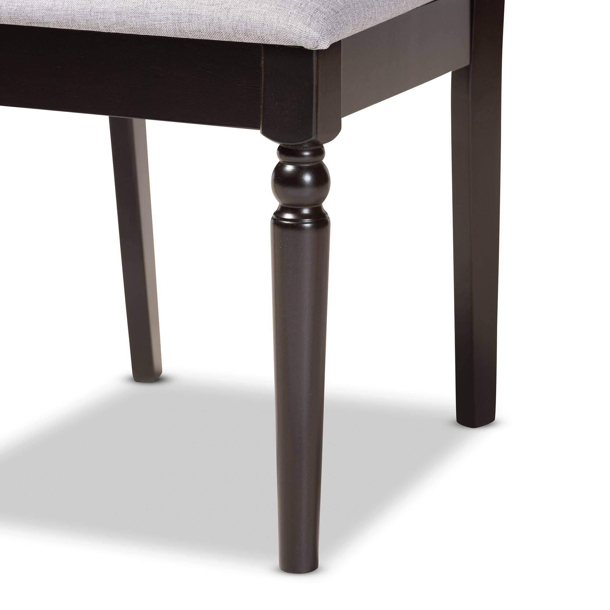 Alt View 1. Baxton Studio - Renaud Modern Fabric Upholstered and Finished Wood 2-Piece Dining Chair Set - Grey/dark brown.