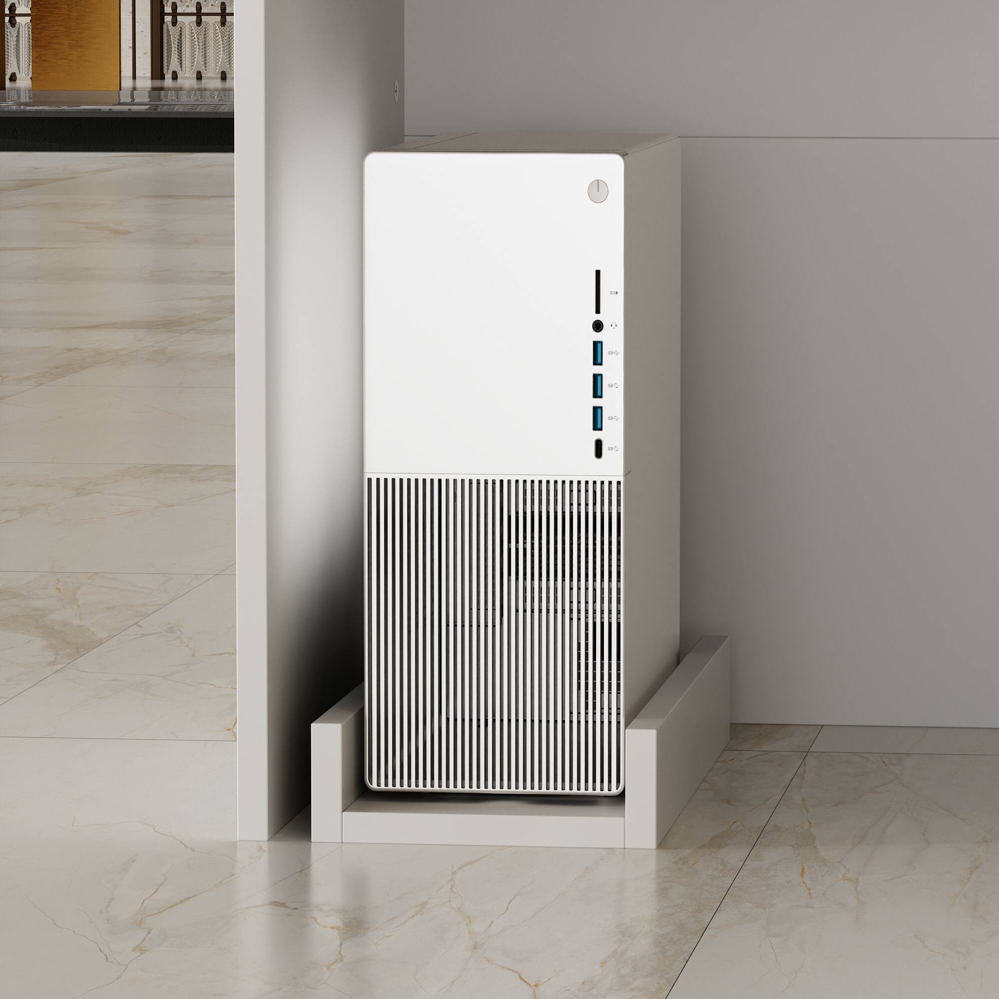 Alt View 7. Famapy - Famapy Multifunctional Reception Desk: Integrated Storage, Compact Design & Tidy Organization - White.