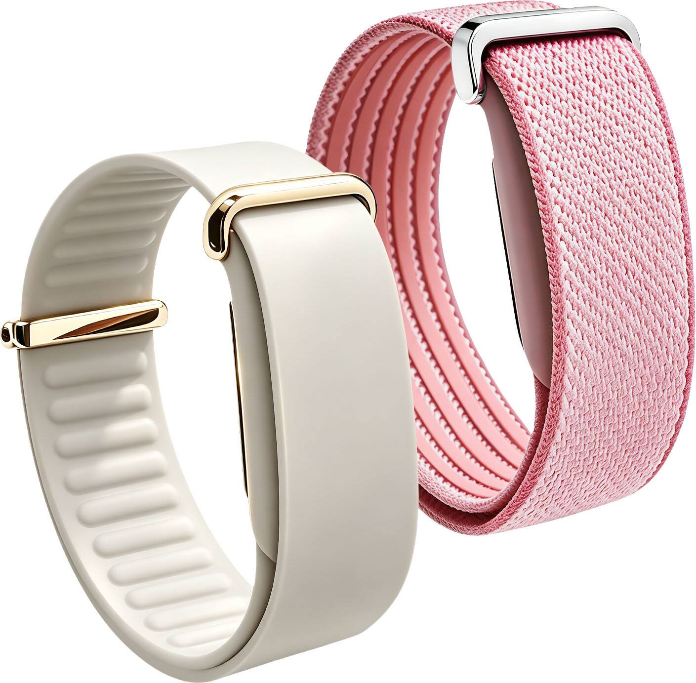 Front. NEXT - FitBit Air Sport Flex and Soft Weave Band - Cream/Pink.